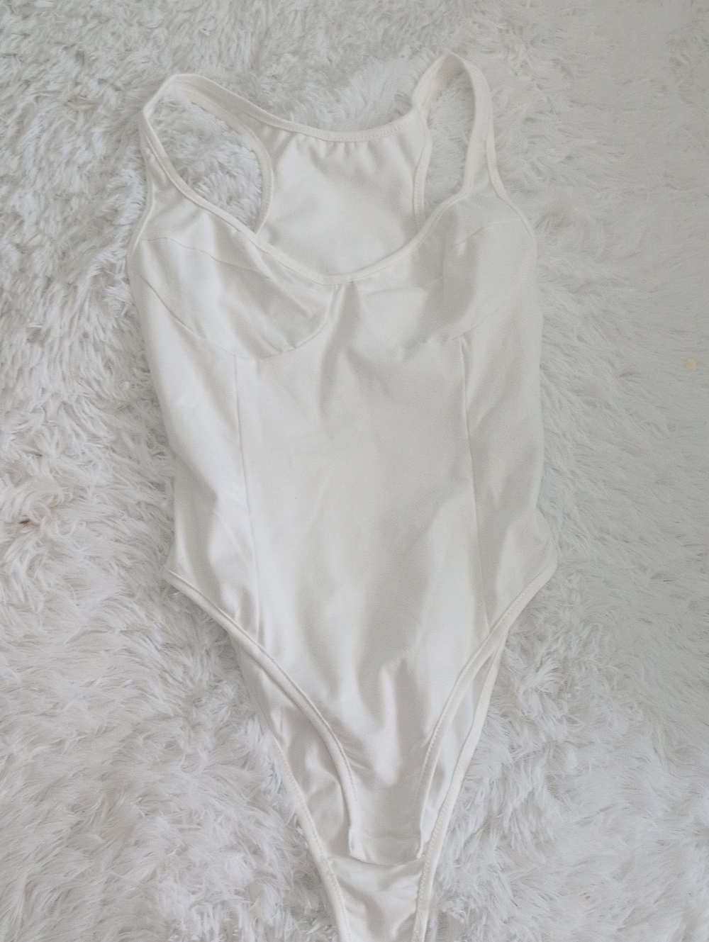 Girls' White One-Piece Swimsuit - Classic Solid